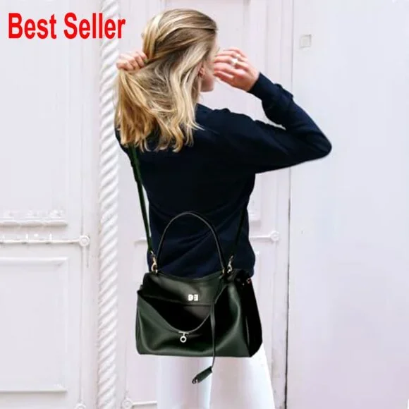 Genuine Leather Tote Bag for Women, Large Satchel Purse with Adjustable Strap